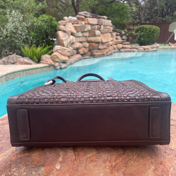 NEW!  Brighton Ferrara Montecito “Leah” Woven Brown Leather Tote / Crossbody Bag - Picture 6 of 12